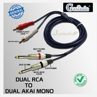 Cable 2x Jack Akai 6.5 To 2x RCA 1.5m