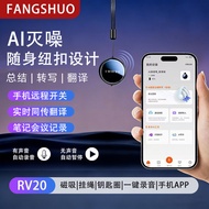 AI Translation Voice Recorder RV20 Recording to Text Smart Noise Reduction Portable Compact Back Cli
