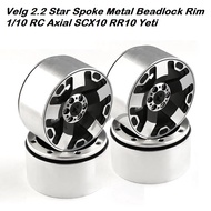 2.2 Star Spoke Metal Beadlock Rim 1/10 RC Axial SCX10 RR10 Yeti