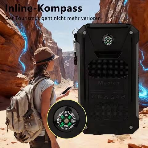 Solar Power Bank 80000mAh Portable Charging Poverbank External Battery Charger Strong Light LDE Ligh