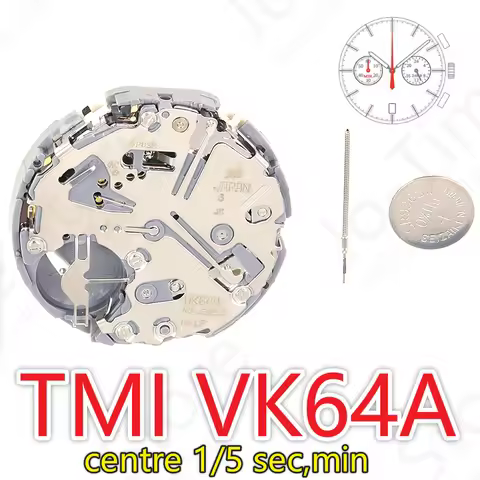 VK64 Movement Japanese TMI VK674-6 New Original Hattori / SII VK Series Japanese K64A Quartz Movemen