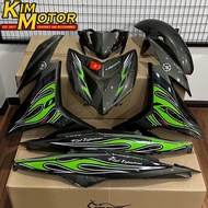 COVERSET Y15 V1 V2 ORIGINAL VELOZI Y15ZR FIRE EDITION API ARMY GREEN HIJAU LUMUT STRIPE SIAP TAMPAL