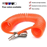 KIDDOVE Air Compressor Hose Tube, PU Flexible PU Air Compressor Hose, With Connector PU Recoil Air T