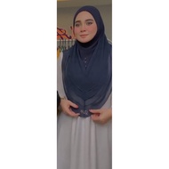 Dhaja Clara Dark Blue Tudung sarung premium