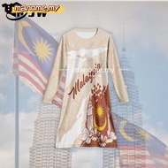 Baju Merdeka Muslimah 2025 Malaysia Jersey 68th Baju Muslimah Labuh Murah Jersi Muslimah Merdeka Per