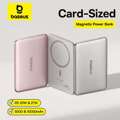 【CCC】Baseus 10000mAh Magnetic Power Bank PD 27W, 5000mAh Magnetic Power Bank PD 20W Card-Sized Power