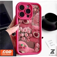 Case OPPO Reno11 F Reno 11 5G Reno 11 Pro 5G Reno 10 5G Reno 8T 5G Reno 8T 4G Reno 8Z 5G Reno 7Z 5G Reno7 Reno8 Reno4 Reno5 Cartoon Plush Strawberry Bear Shockproof TPU Phone Case