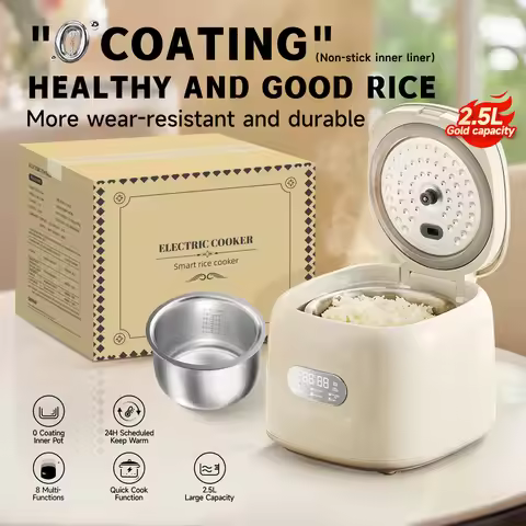 2.5L Smart Rice Cooker 8-Intelligent Programme 400W Multicooker Low Sugar Rice Cooker 24H Timer Keep