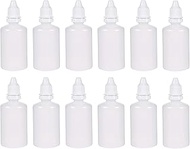 [12 Pcs Plastic Dropper Bottle, 50ml / 1.7oz Small Mouth Dropping Bottles with White Cap Empty Squee