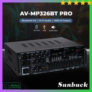 Sunbuck Amplifier Audio Bluetooth HiFi AV-MP326BT PRO 1000 Watt Port Input Output Complete