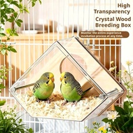 Parrot Breeding Box | Acrylic Pine Wood Parrot Breeding Box Clear View Nest Box for Lovebird Tiger P