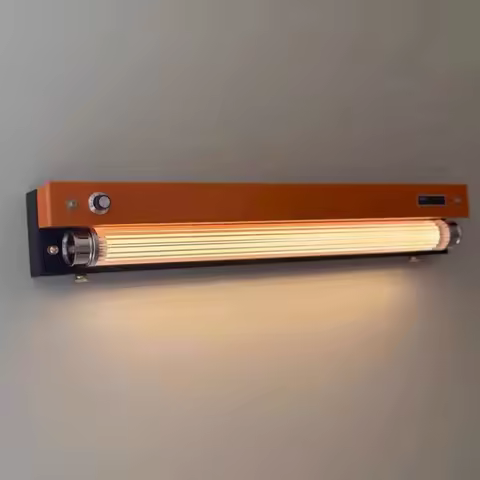 Art Design LED Wall Lamp Switch Dimming New Style Orange Black Metal Clear Acrylic Tube Sconce For B