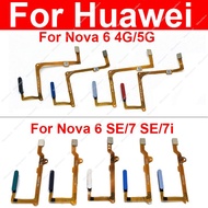 เหมาะสำหรับ Huawei Nova 6SE 6 7I 7SE 4G/5G เซ็นเซอร์ลายนิ้วมือแบบปุ่มเปิดปิดไฟอะไหล่หัวอ่าน