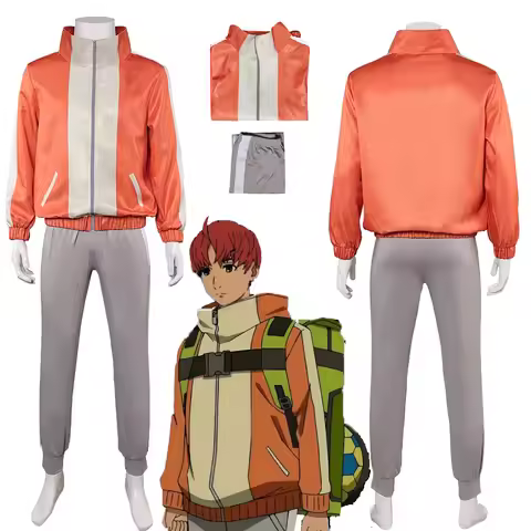 Jiji Cosplay Anime Dandadan Coat Pants Men Male Costume Sportswear Outfits Fancy Halloween Carnival 