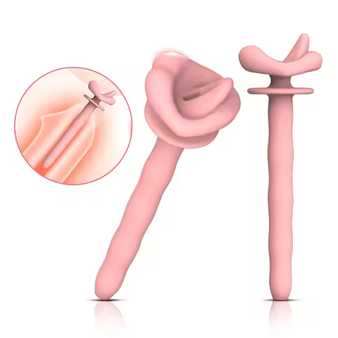 Silicone tongue wearing chastity urinary catheter male SM adult bondage training prostate massage so