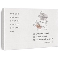 Bible Verse Canvas Print Decor for God Has Not Given Us 2 Timothy 1 : 7 Wall Painting Posters Artwor