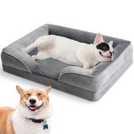 KIONTS 狗床 - 透氣防水寵物床 狗沙發床附頭部支撐附可拆卸可清洗防滑套可支撐約 30 公斤（尺寸：70*58*18 公分）
