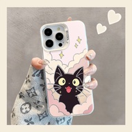 Pink Cloud Black Cat Casing For Oppo A55 A57 A16 Case Find X5 X6 X7 X8 X9 PRO V23 11 10 PRO RENO 15 