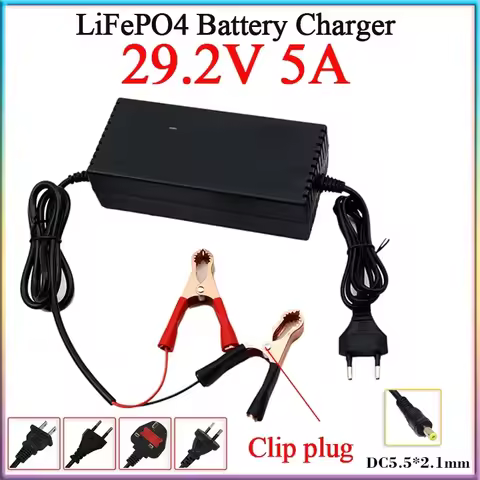 29.2V 5A LiFePO4 Battery Charger 24V 5A smart charger AC100-240V For 8 series 24V 25.6V 30Ah cells F