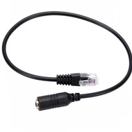 電腦耳機轉電話耳機3.5MM轉RJ9水晶頭耳機轉換器32cm