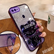 Luxury Casing for oppo a5s oppo a12 oppo a7 oppo a3s oppo a12e OPPO F9 Case with Lovely Cute 3D Plating Kitty Cat Holder Stand Mirror Case for Girls Bling Glitter Cover