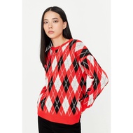 Argyle Korean Sweater Oversize Premium Women