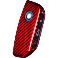 Genuine Carbon Fiber Remote Smart Key Fob Cover Case Protector for Latest 2023-2025 BMW 7 Series i5 