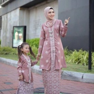 ROSE GOLD | BAJU IBU & ANAK PEREMPUAN | BAJU KEBARUNG SONGKET PRINTED | BAJU KANAK-KANAK