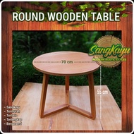 Round Wooden Table 70 cm Round Wooden Table Coffee Table Wooden Side Table