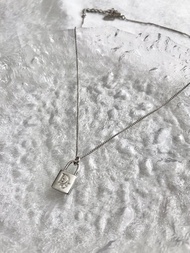 【日本直送 名牌中古包】Christian Dior   項鍊 經典銀色 DIOR 南京錠 復古風