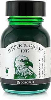 Octopus Write and Draw Ink 374 Green Eagle Water Resistant Ink for Writing and Drawing, Calligraphy 