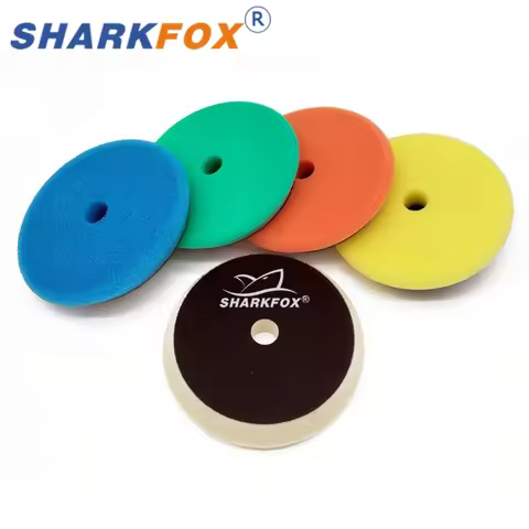 Sharkfox 5/6 Inch Car Polishing Pad Buffing Polisher Disc Car Polish Sponge Abrasive DA Polisher Wax