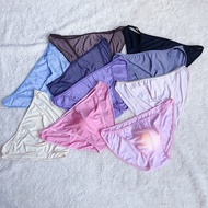 Mrshow กางเกงในเซ็กซี่ชายผ้าไอซ์ซิลค์โปร่งบางลายนูนกางเกงในบิกินี่กางเกงใน T Hongs