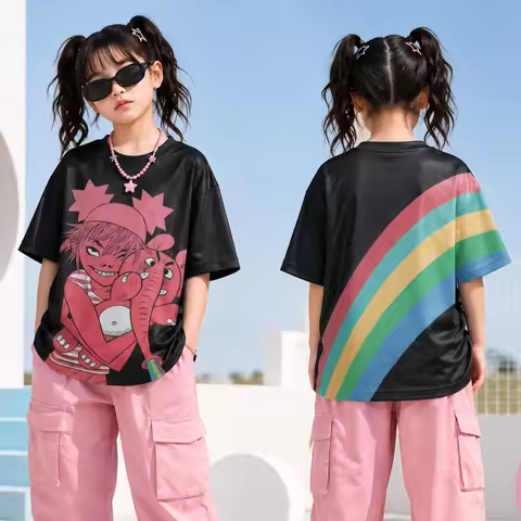 Gorillaz The Mountain Tour 2026 New Rainbow Elephant Print T-Shirt for Men Women Y2k Comfortable Qui