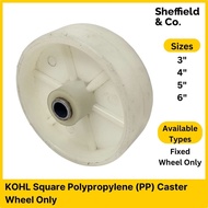 KOHL Caster, Square Polypropylene Wheel (Wheel Only) (6")