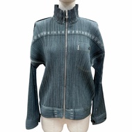成色極佳 ◇ 三宅一生PLEATS PLEASE PP33-JC722 牛仔印花褶襉外套，藍色， 5，日本製造，正品，女款