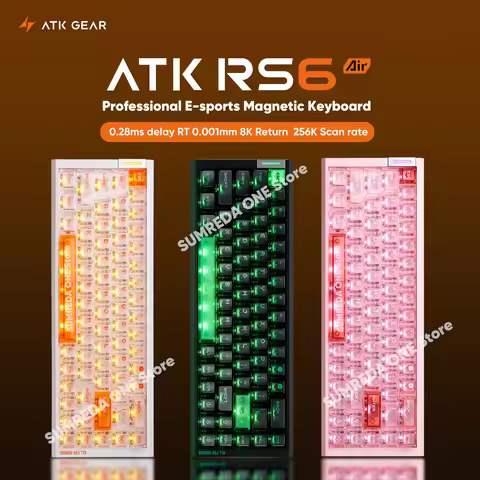 ATK RS6 Air Gaming Magnetic Mechanical Keyboard Rapid Trigge 0.001mm 0.08ms 8K Return 256K Rate Wire
