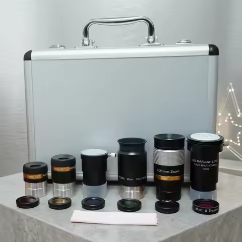 1.25" Telescope Eyepiece Kit: 7-21mm Zoom + 32mm PL + 4/10mm Aspheric + 5X Barlow + 1.5X Erecting Le