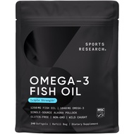 Sports Research Triple Strength Omega 3 Fish Oil - Burpless Fish Oil Supplement w/EPA & DHA Fatty Ac