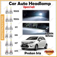 For Proton Iriz C6 Car Auto Headlight Headlamp LED White Light Bulb 6500k Lampu Besar Kereta Plug & 