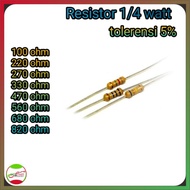 Resistor 1/4 watt and 1/2 watt 100 to 820 ohm