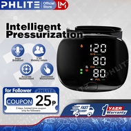 PHLife Rechargeable Automatic Wrist Blood Pressure Monitor Digital English Voice Broadcast BP Monito