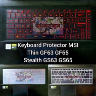 Keyboard Protector MSI Thin GF63 Raider GF65 Stealth GS65 GS53