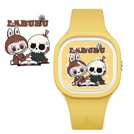 Jam Tangan Anak Perempuan Cinnamoroll/Hello Kitty/Labubu Karakter Motif Persegi Strap Karet Rubber