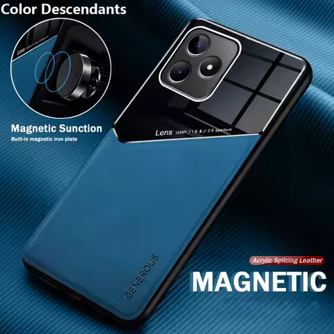 car magnetic holder plexiglass leather texture cover for Vivo Y27 Y 27 27Y 4G VivoY27 case shockproo