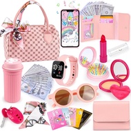 Play Purse for Little Girls, 32PCS Toddler Purse with Pretend Makeup for Kids, Princess Toys Include