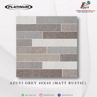 Keramik Lantai Platinum 40x40 Azuvi Grey Matt Rustic Kasar