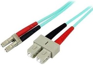 StarTech.com 5m (15ft) LC/UPC to SC/UPC OM3 Multimode Fiber Optic Cable, Full Duplex 50/125µm Zipcor