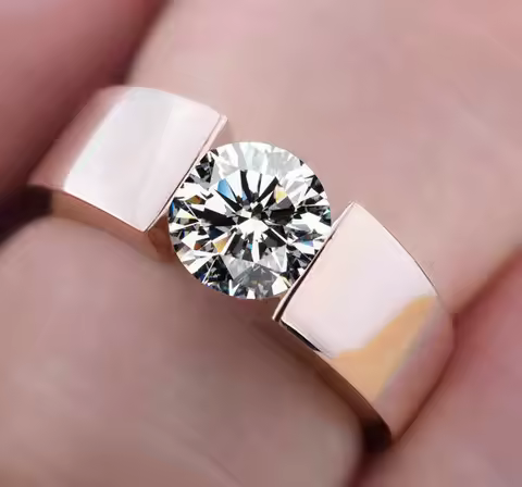 S925 sterling silver ring popular rose gold ring couple ring men's ring jewelry