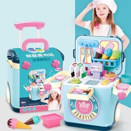 QM Kitchen Toy Set Simulation Kitchenware Cooking Cooking Ice Cream Cosmetics Princess Dressing Table Girls Playing Hous